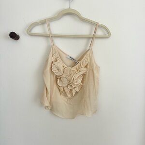 Amalie Star X NA-KD Ruffled Semi Sheer Crepe Cami Singlet Tank Top